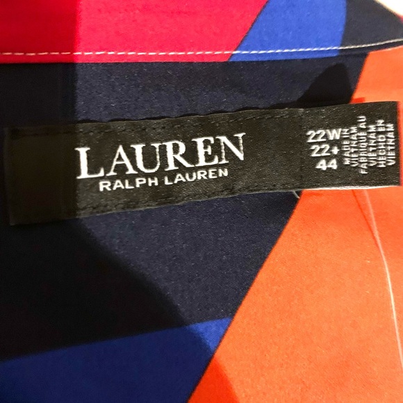 Lauren Ralph Lauren Multicolor Abstract Long Sleeve Dress - Picture 8 of 10